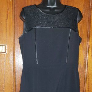 NINE WEST Black Women's Lace Overlay/Flared Bottom Dress Sz 10